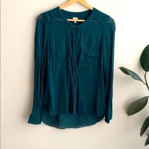 Wilfred aritzia silk long sleeve blouse